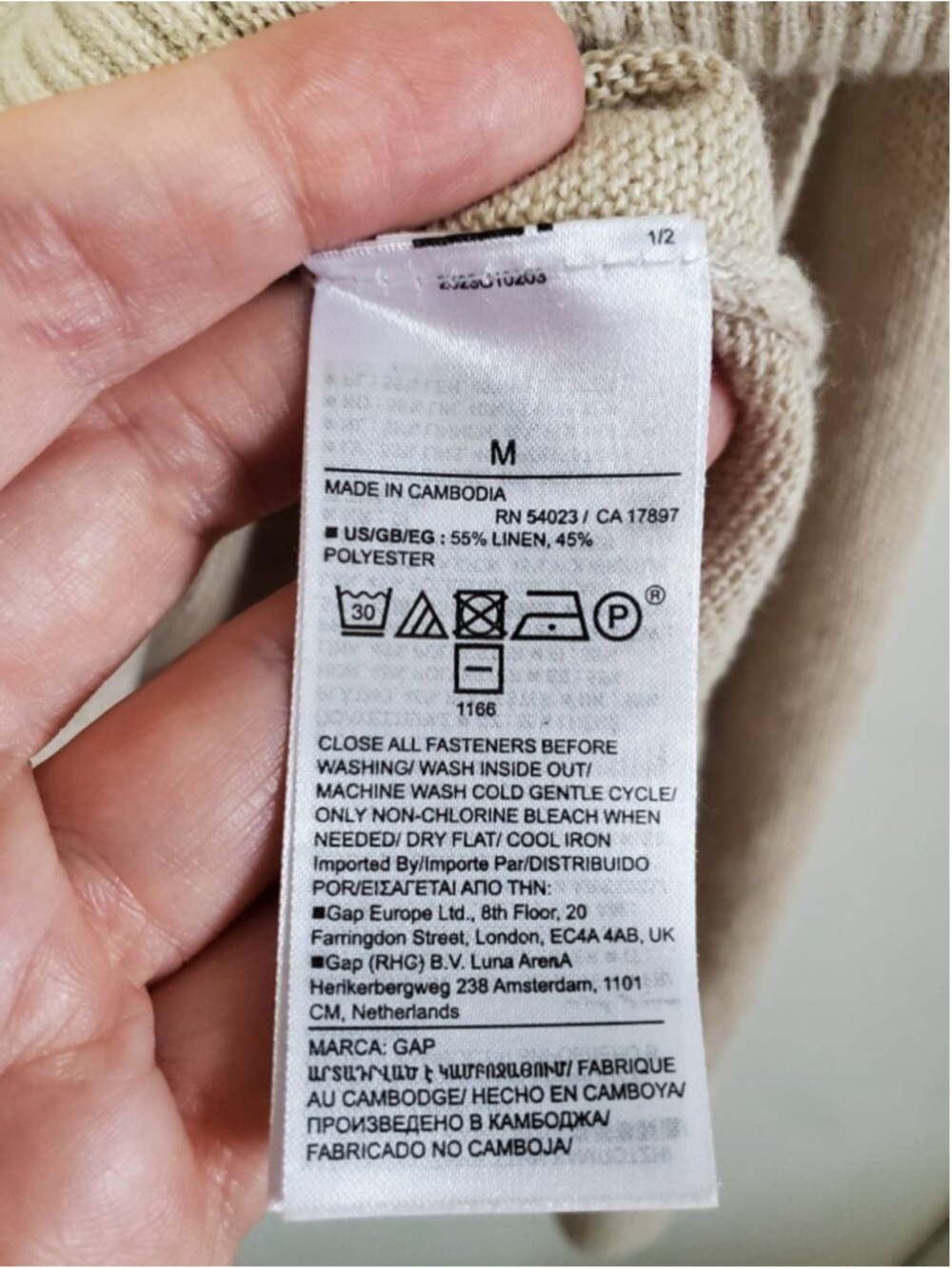 GAP 24/7 Split-Hem Linen Blend Knit Oversized Cardigan Sweater Bedrock Tan Small - Picture 9 of 10